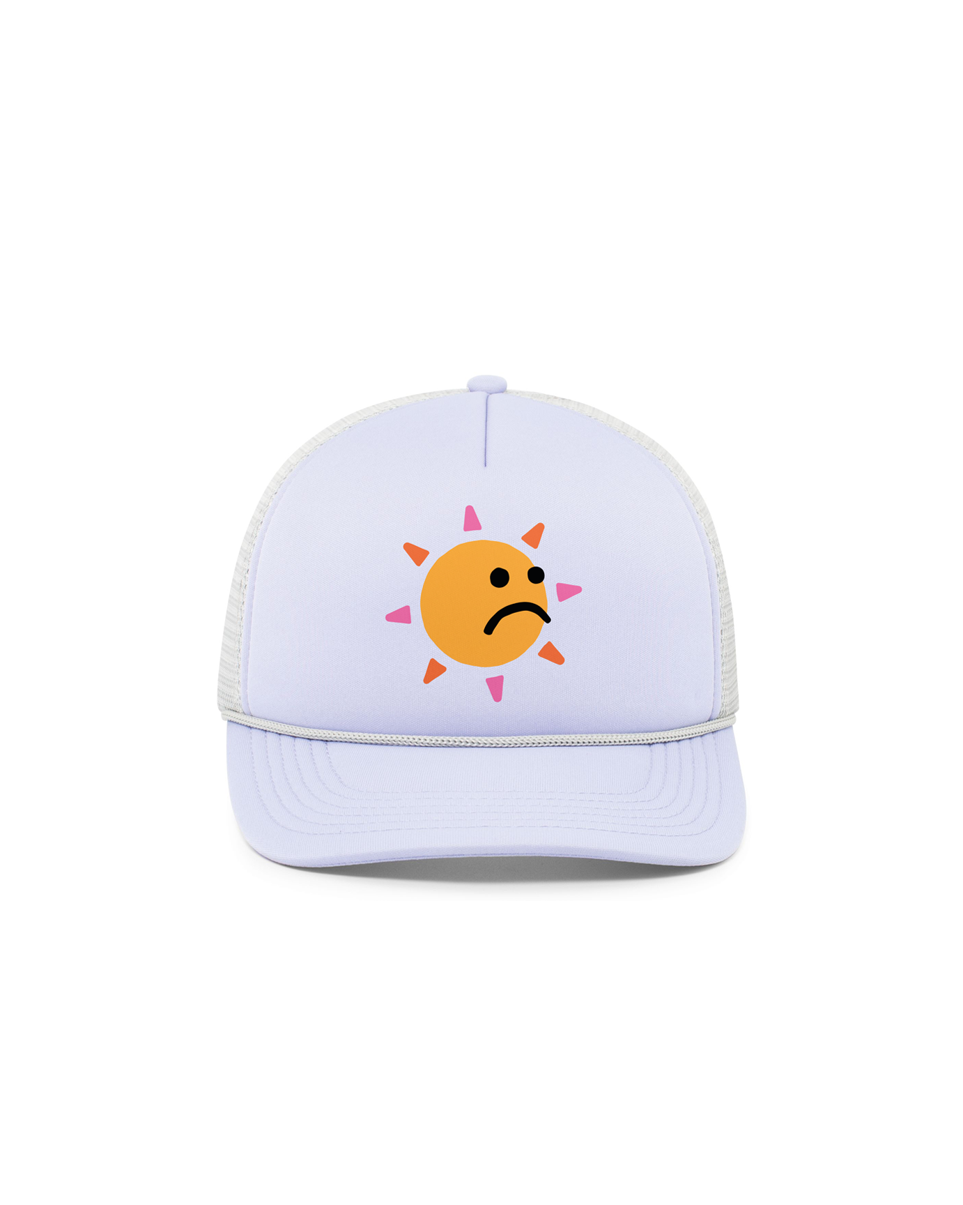 sad sun lilac trucker hat