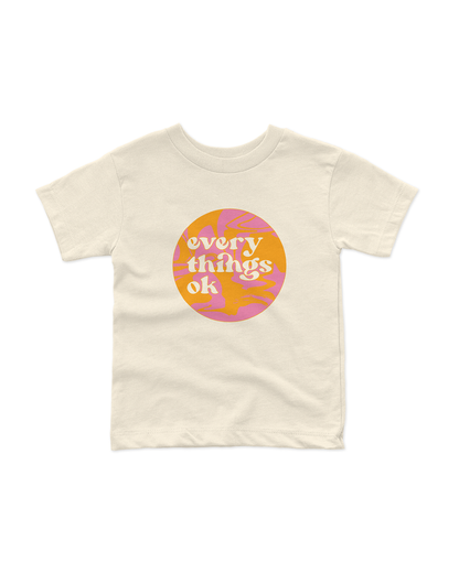 everythings ok marbled circle kids t-shirt