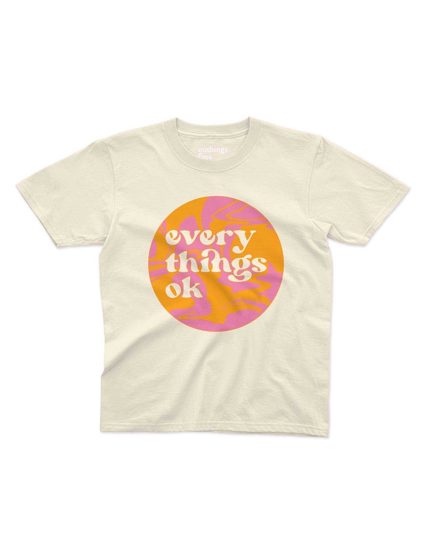 everythings ok marbled circle kids t-shirt