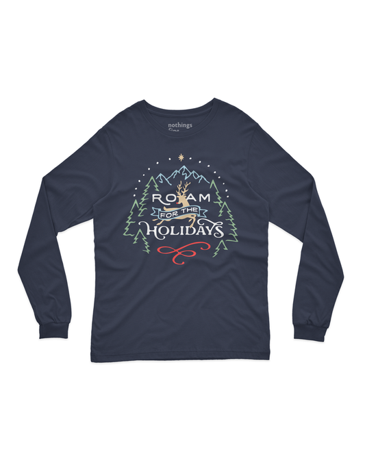 roam for the holidays kids long sleeve t-shirt