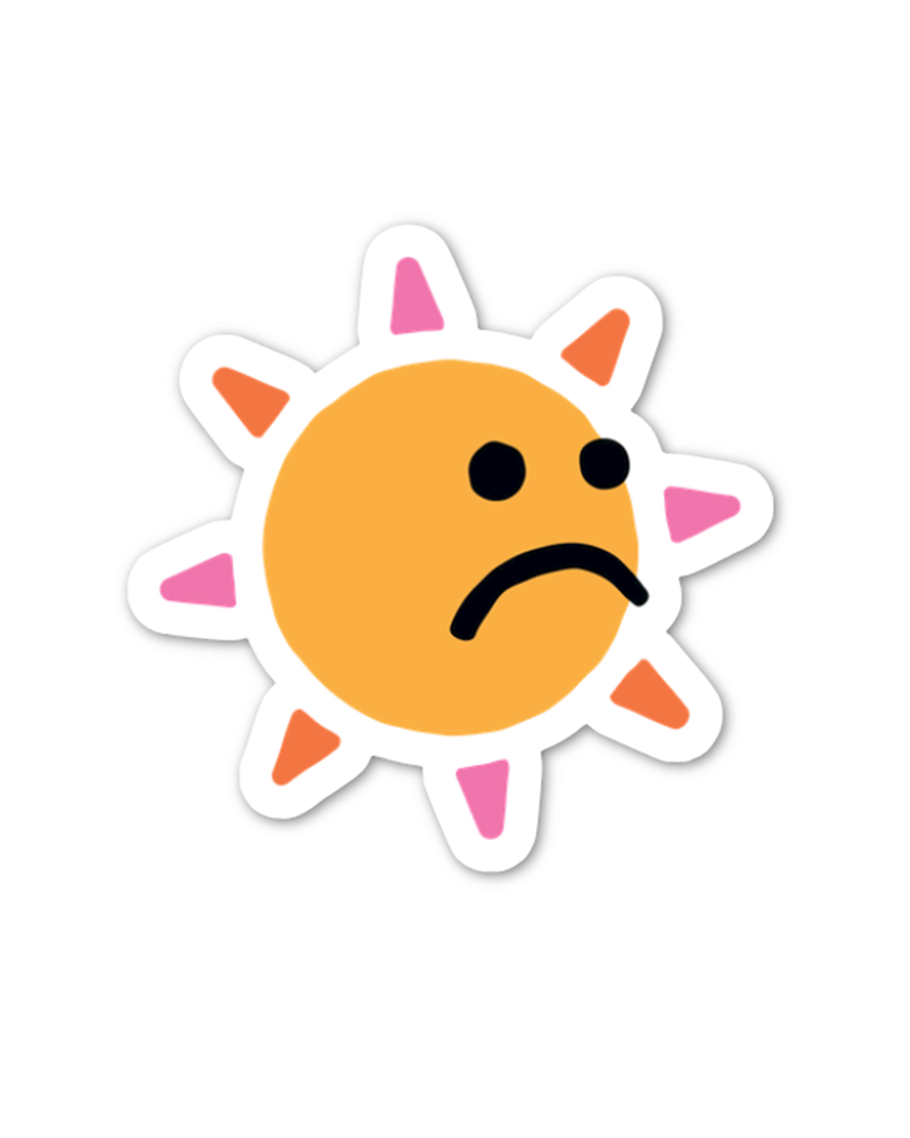 sad sun sticker